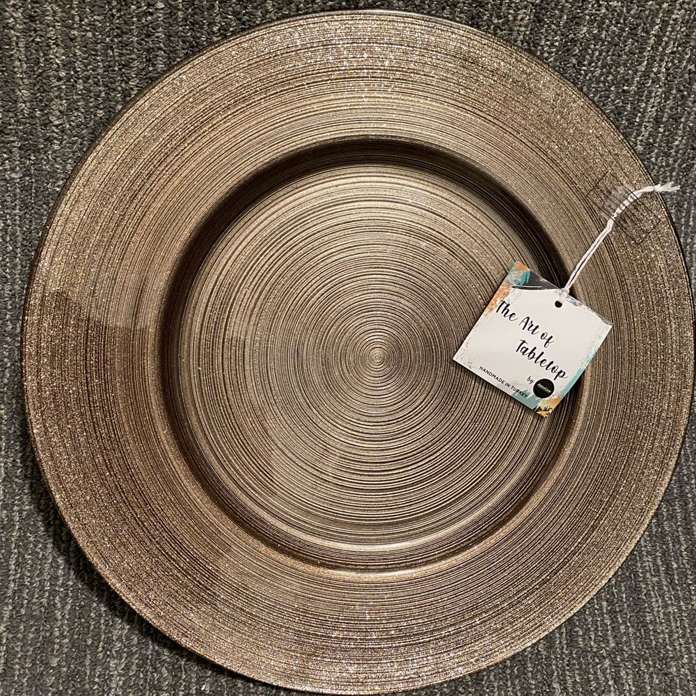 Turkish LargeGlass Metallic/Glitter Severing Plate